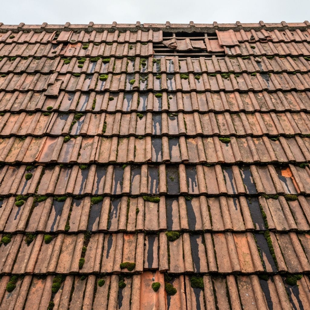 Tetto danneggiato prima dell'intervento Tetto94